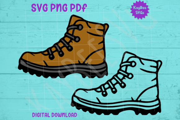 Download Hiking Boot Work Shoe SVG PNG PDF - Premium Resources